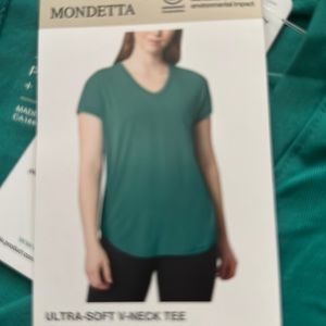 MONDETTA LADIES ULTRA - SOFT V-NECK TEE